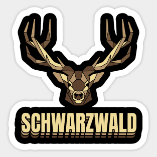 Schwarzwald Hirsch Geweih Low Polygon Schwaben Sticker
